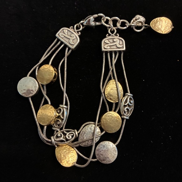 Brighton EUC Deco Gold Silver, Gold Multi-strand Bracelet w/ silver & gold-tone - Picture 11 of 11
